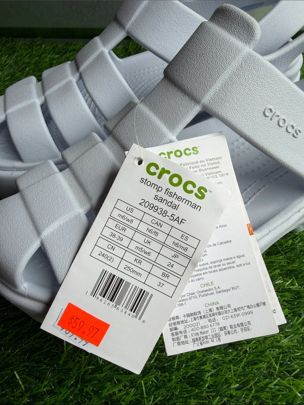 CROCS White Platform Fisherman Sandals